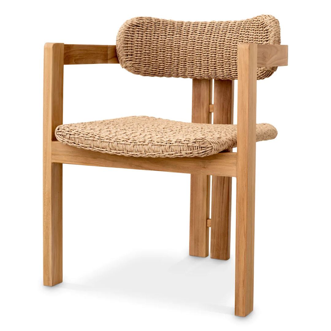 Outdoor Dining Chair - Donato natural - teak faux rattan