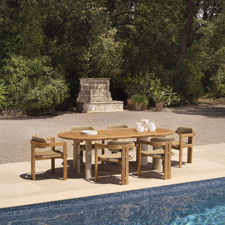 Outdoor Dining Chair - Donato natural - teak faux rattan