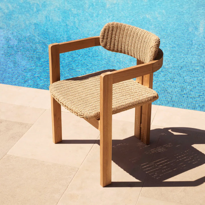 Outdoor Dining Chair - Donato natural - teak faux rattan