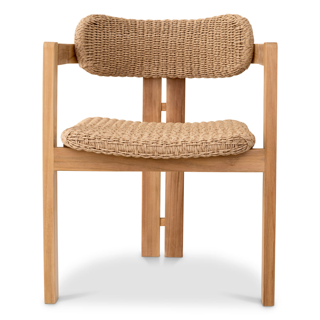 Outdoor Dining Chair - Donato natural - teak faux rattan