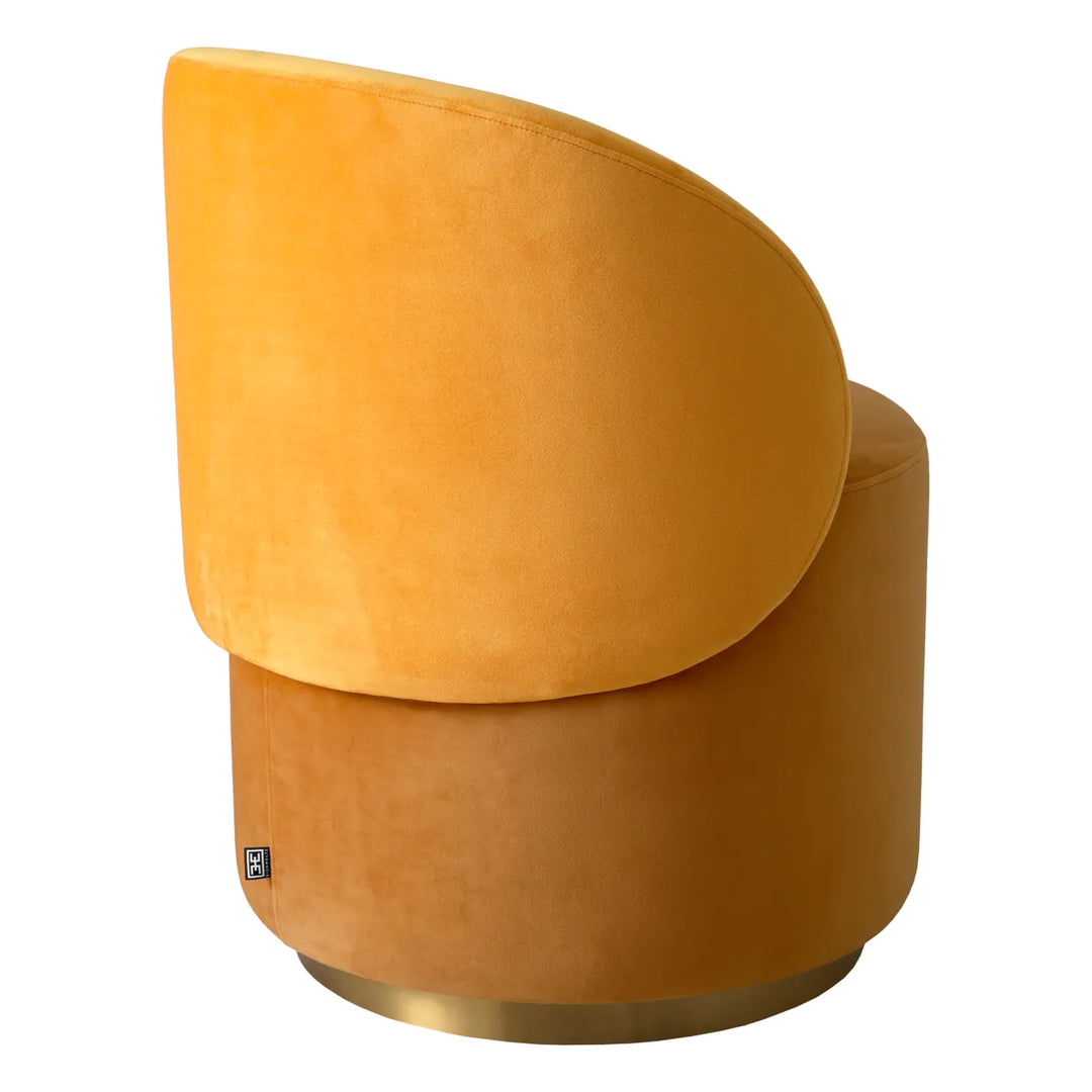 Low Dining Chair Greer - Roche Yellow Velvet