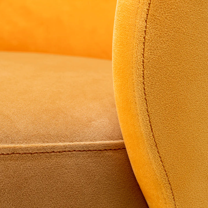 Low Dining Chair Greer - Roche Yellow Velvet