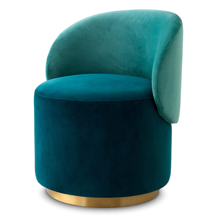 Low Dining Chair Greer - Savona Sea Green Velvet