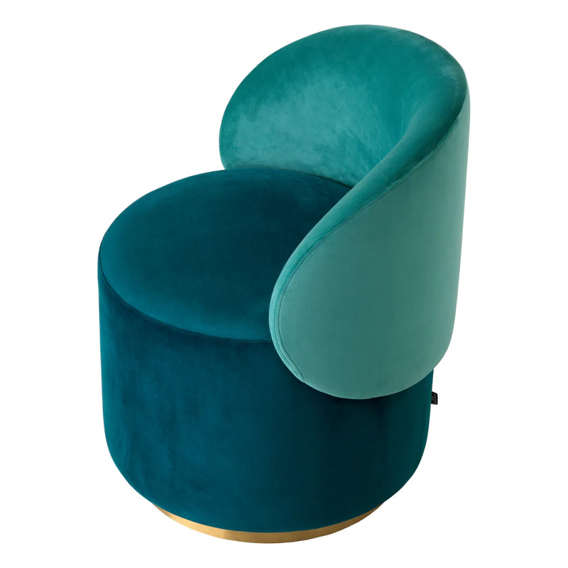 Low Dining Chair Greer - Savona Sea Green Velvet
