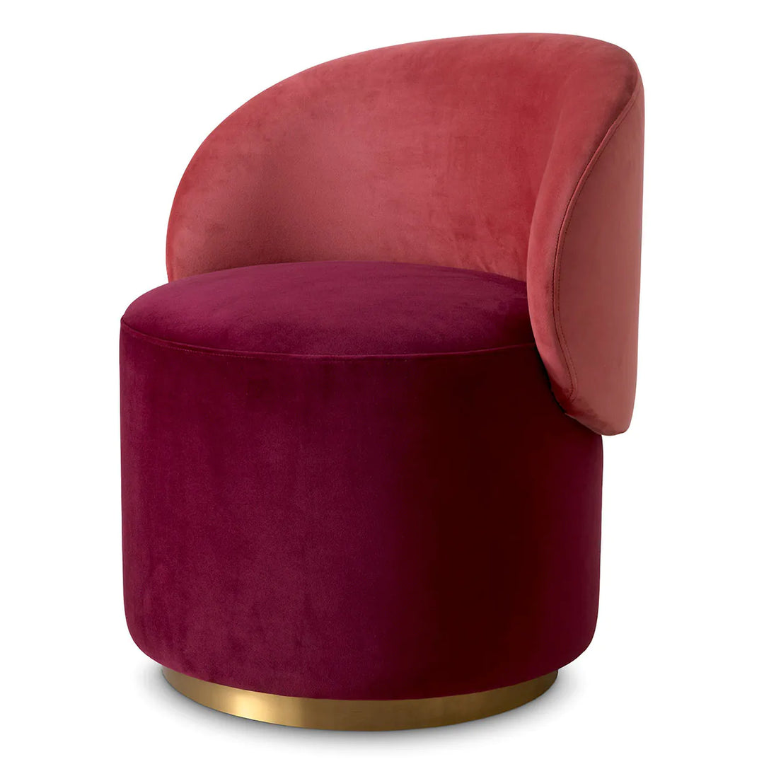 Low Dining Chair Greer - Savona Bordeaux Red Velvet