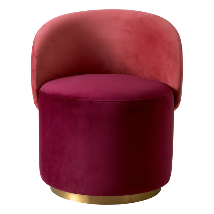 Low Dining Chair Greer - Savona Bordeaux Red Velvet