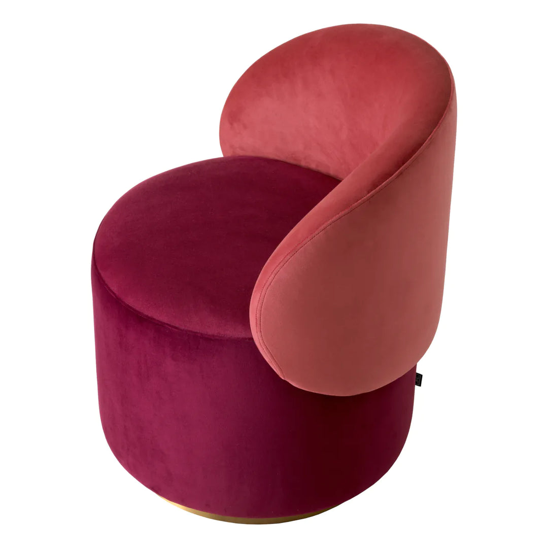 Low Dining Chair Greer - Savona Bordeaux Red Velvet