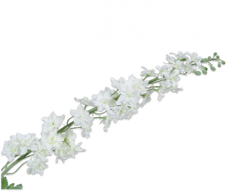 Delphinium Branch - White - 127cm