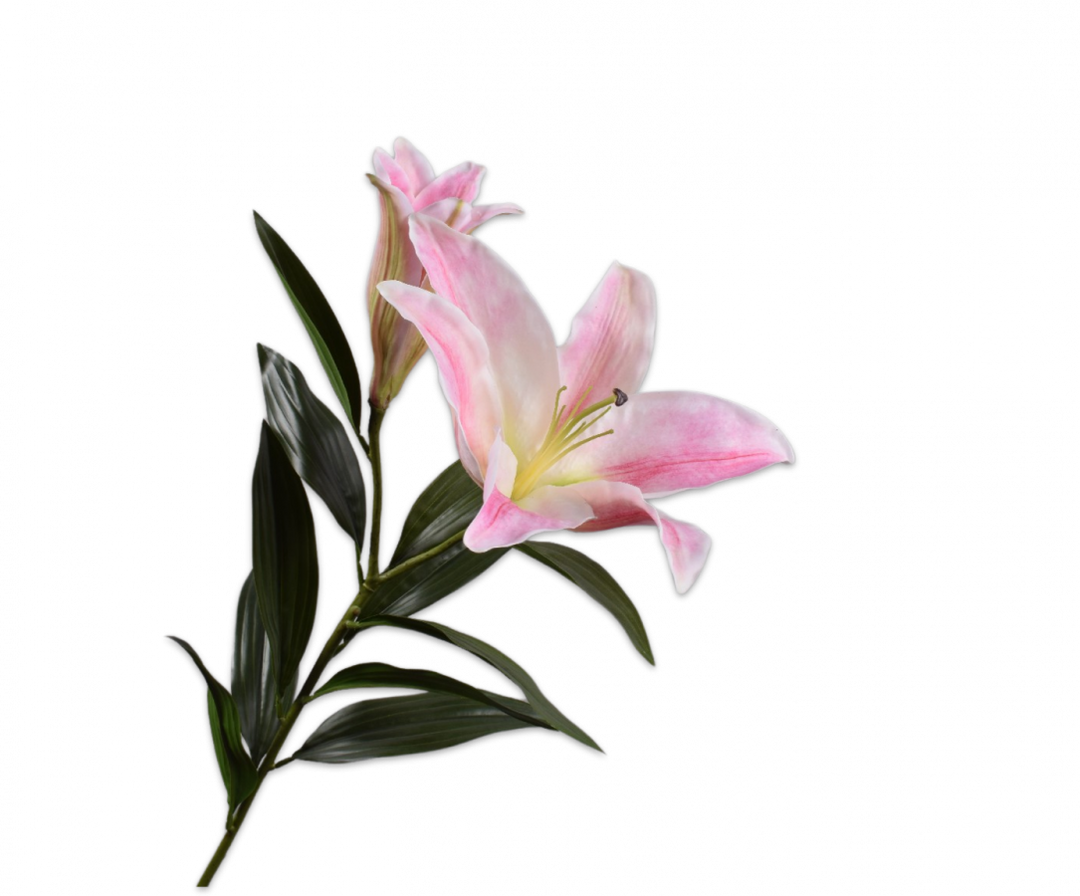 Lily Branch - Blooming Pink - 100cm