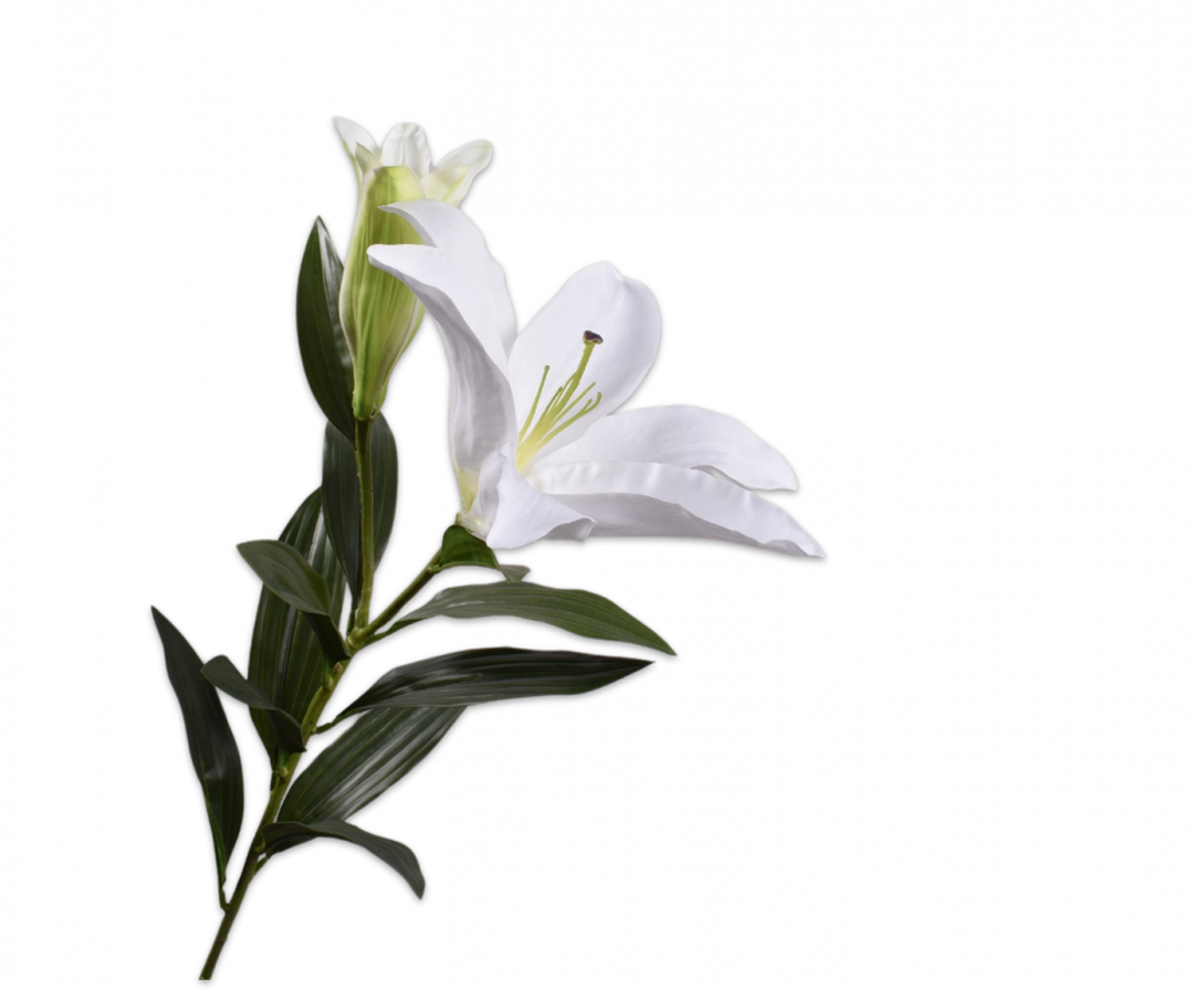 Lily Branch - Blooming White - 100cm