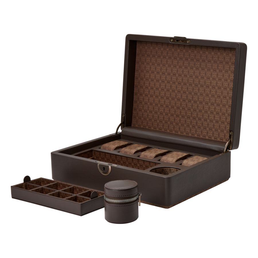 Watch Box - Earth 5 Piece - Coffee - With Storage