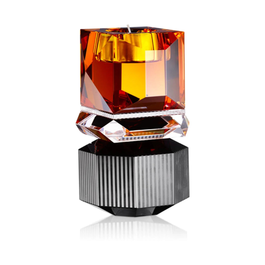 Tealight Holder - Dakota - Amber Clear Black