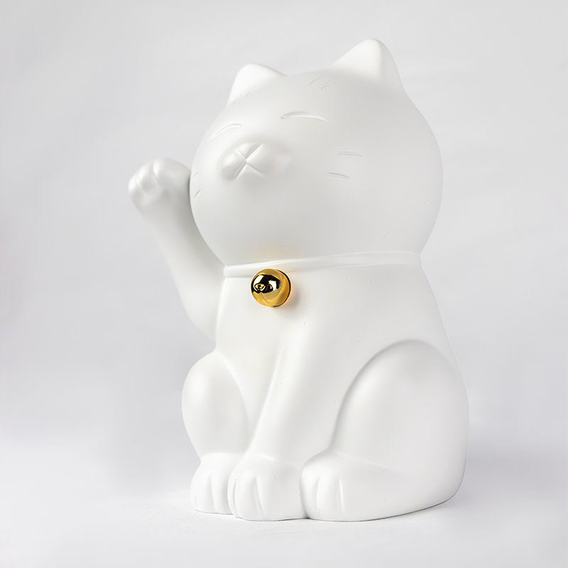 Maneki Neko - White & Gold - Small
