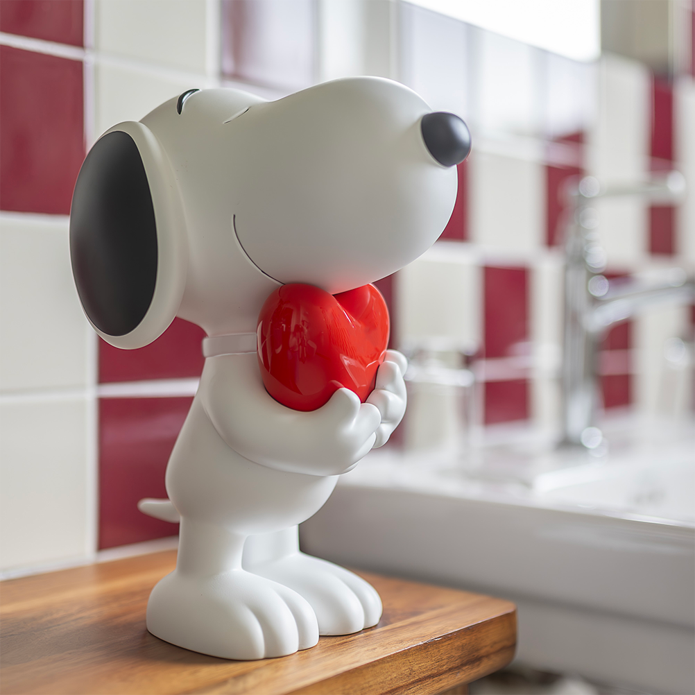 Snoopy Heart - White Red & Black - Small