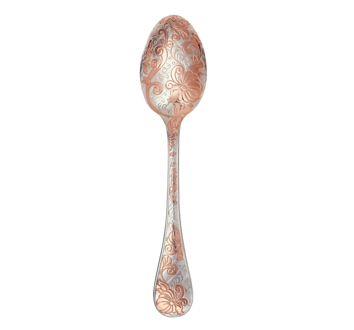 Jardin d'Eden - Table Spoon - Partially Gilded Silver Plated - Pink Gold