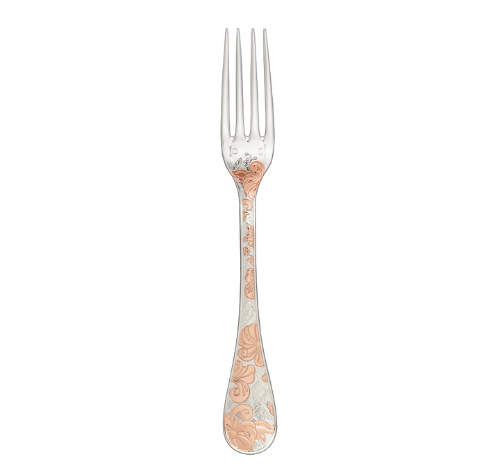 Jardin d'Eden - Dinner Fork - Partially Gilded Silver Plated - Pink Gold