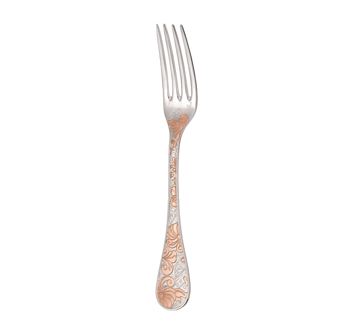 Jardin d'Eden - Dinner Fork - Partially Gilded Silver Plated - Pink Gold