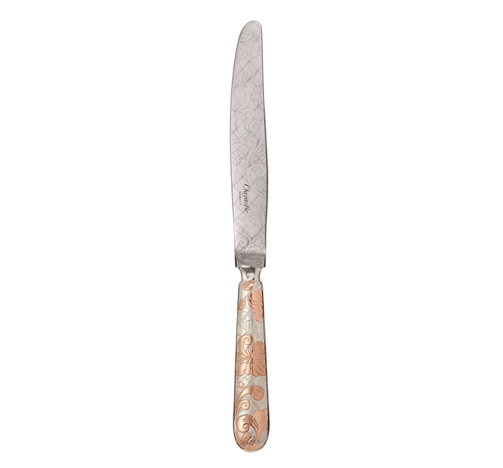 Jardin d'Eden - Dinner Knife - Partially Gilded Silver Plated - Pink Gold