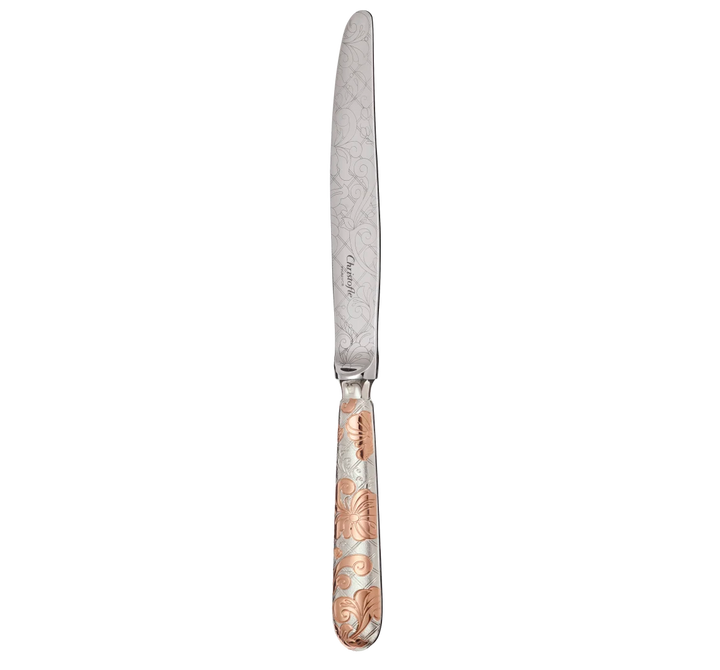 Jardin d'Eden - Dinner Knife - Partially Gilded Silver Plated - Pink Gold