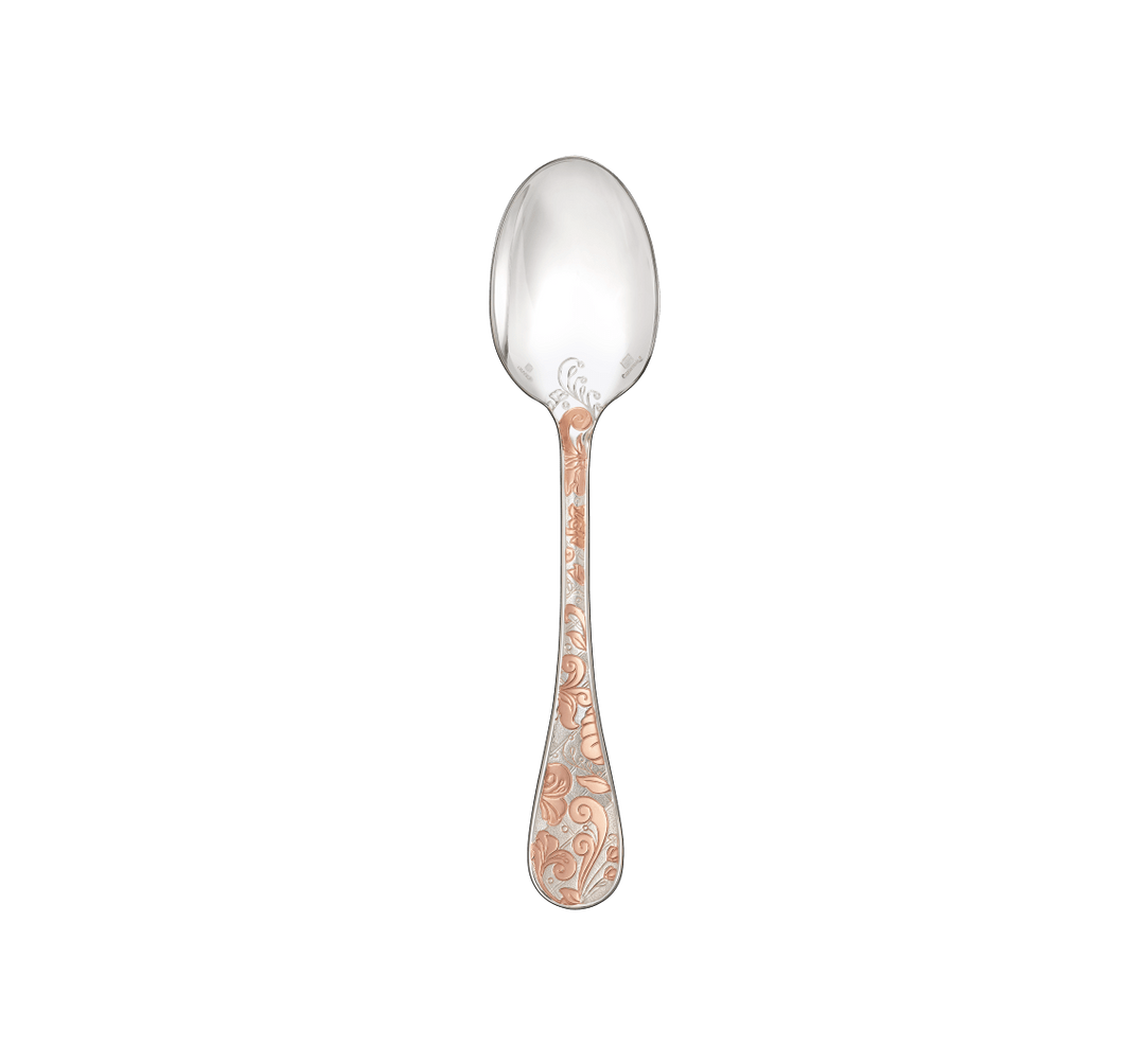 Jardin d'Eden - Dessert Spoon - Partially Gilded Silver Plated - Pink Gold