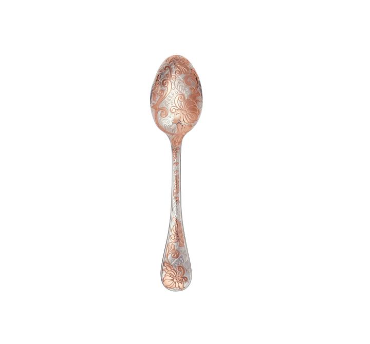 Jardin d'Eden - Dessert Spoon - Partially Gilded Silver Plated - Pink Gold