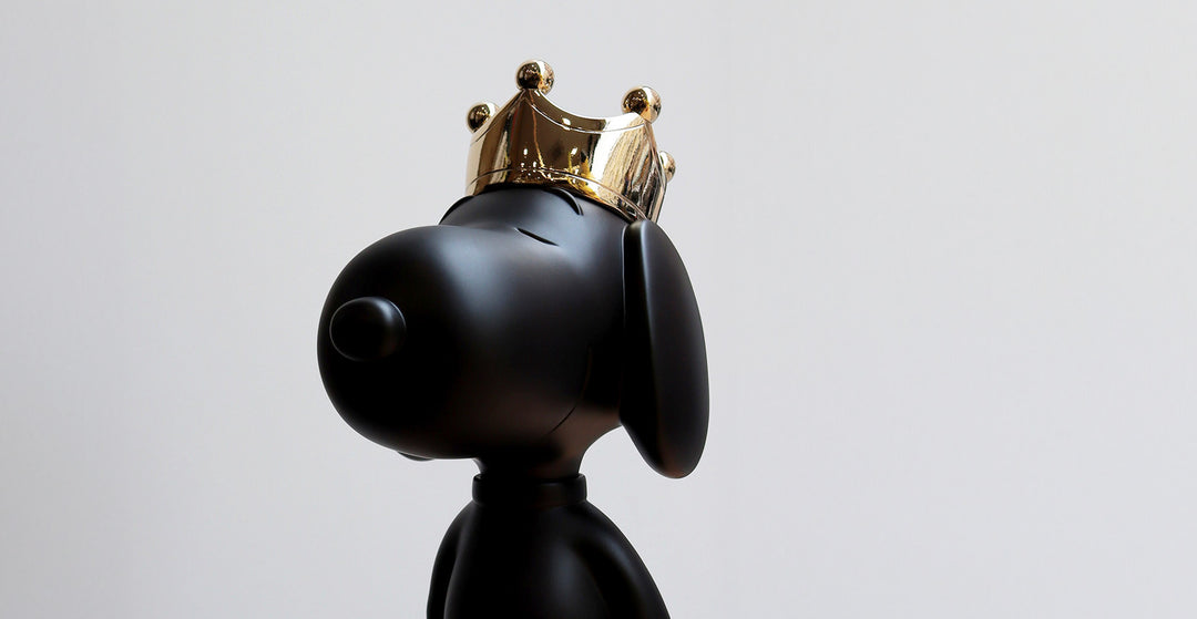 Snoopy - Crown Bicolor - Black & Gold Large