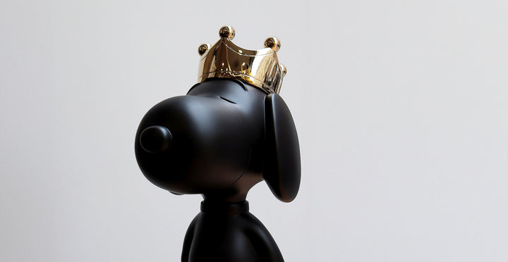 Snoopy - Crown Bicolor - Black & Gold Large