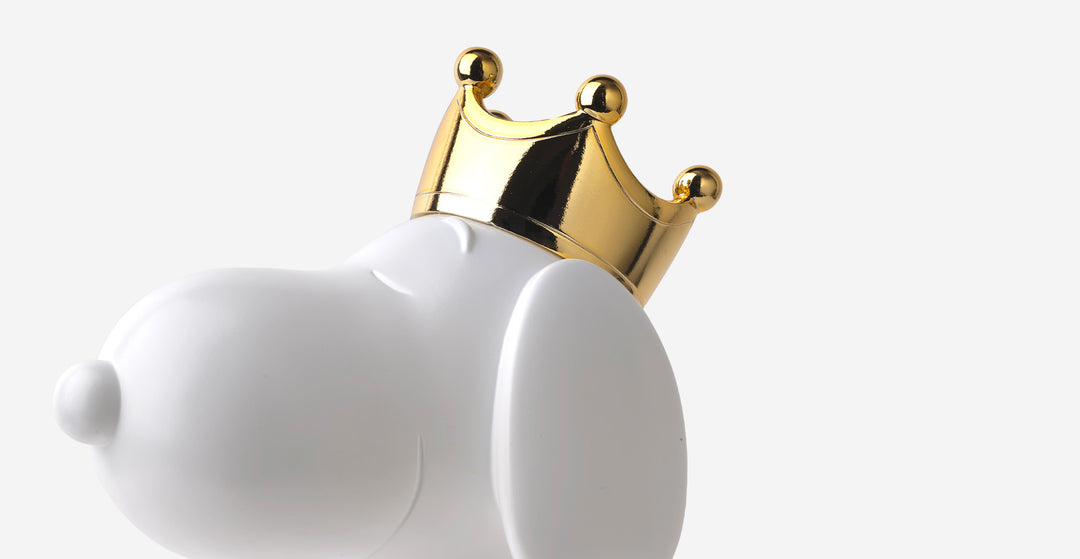Snoopy - Crown Bicolor - White & Gold Large