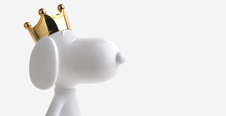 Snoopy - Crown Bicolor - White & Gold Small