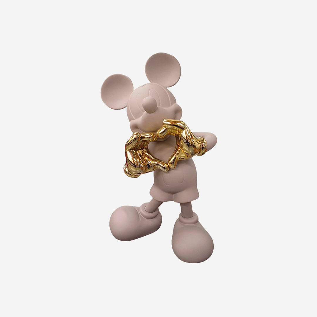Mickey - With Love - Taupe & Gold Medium