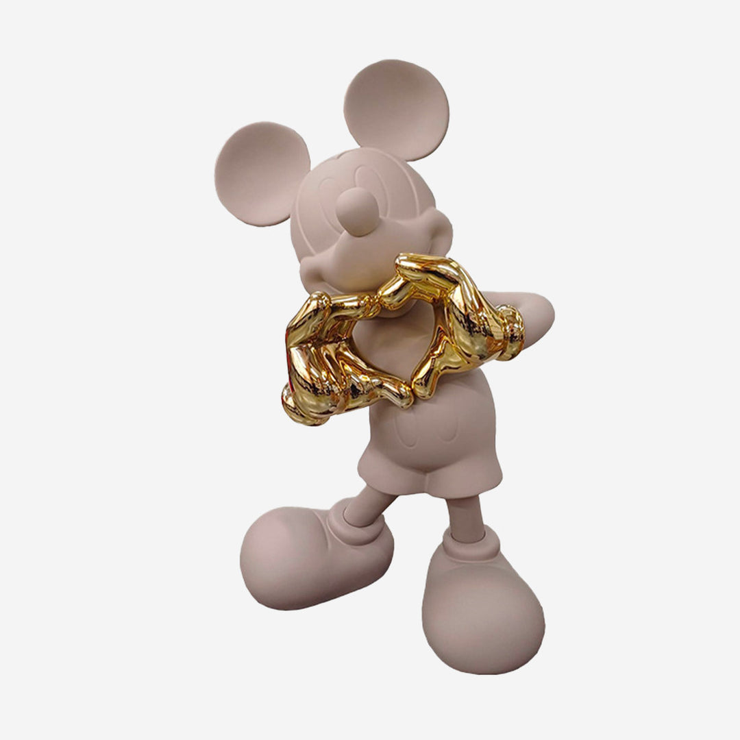 Mickey - With Love - Taupe & Gold - Large