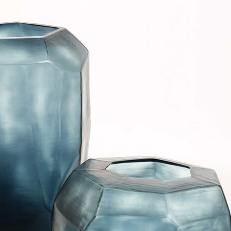 Vase - Cubistic -  Ocean Blue Indigo - Tall
