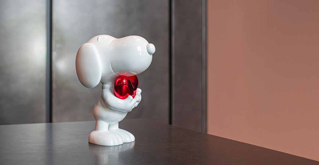 Snoopy Heart - White & Red Medium
