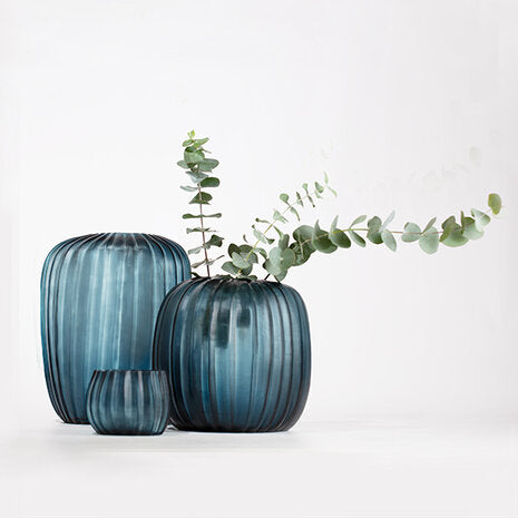 Vase - Manakara - Ocean Blue Indigo - Tall