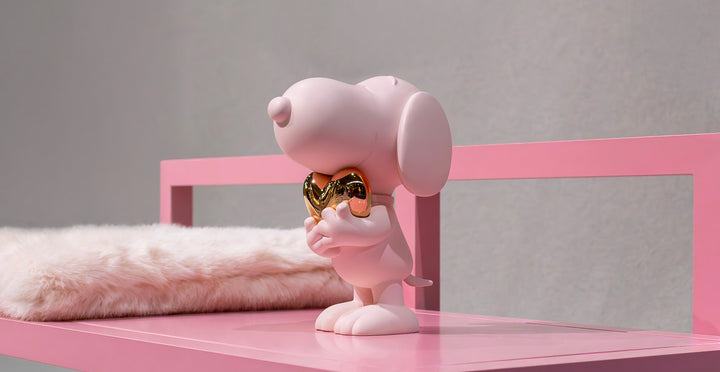 Snoopy Heart - Pink & Gold Small