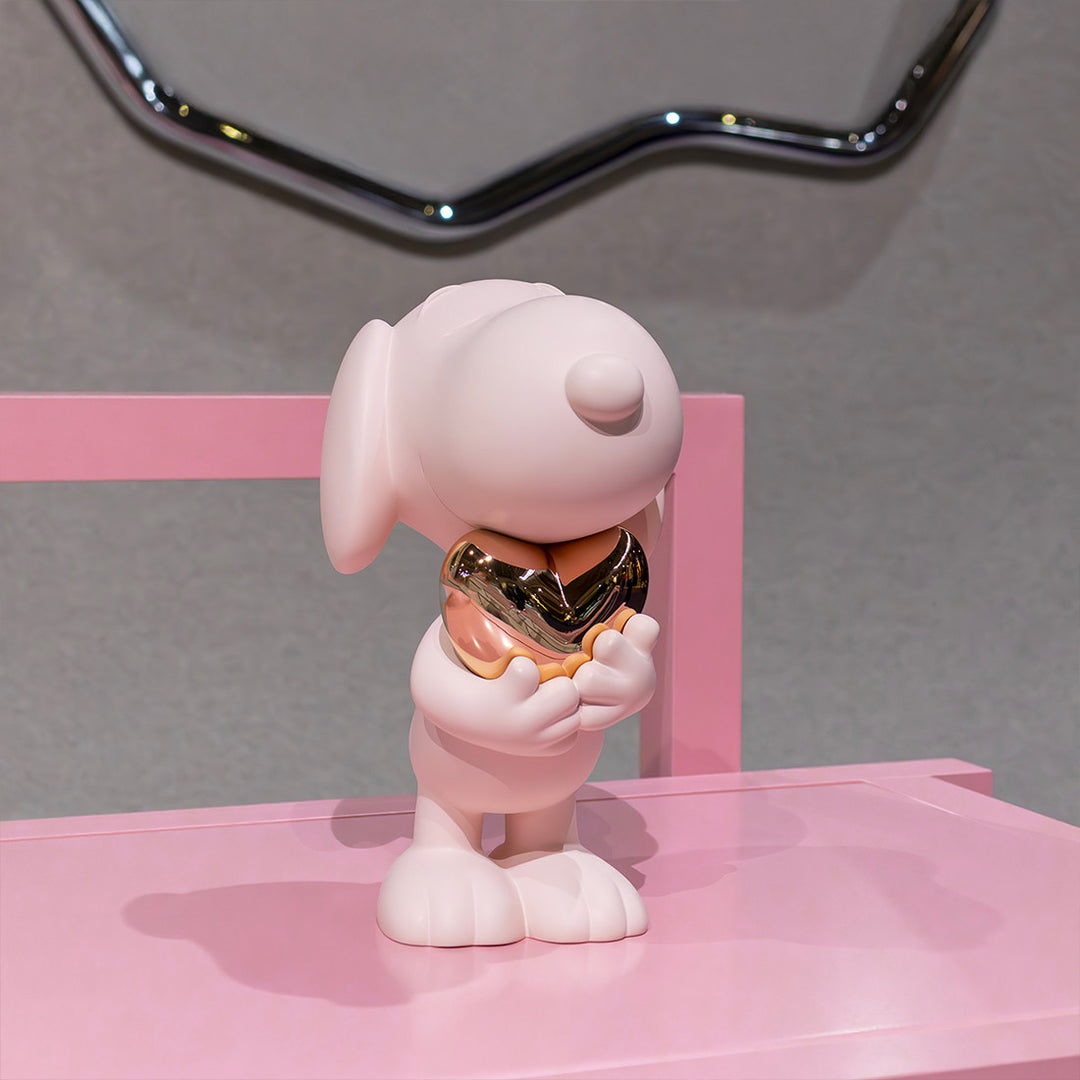 Snoopy Heart - Pink & Gold Small