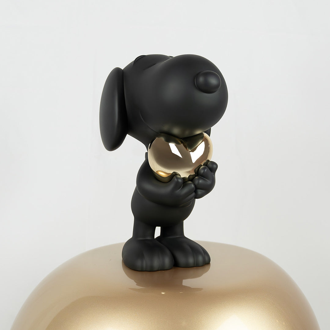 Snoopy Heart - Black & Gold Medium