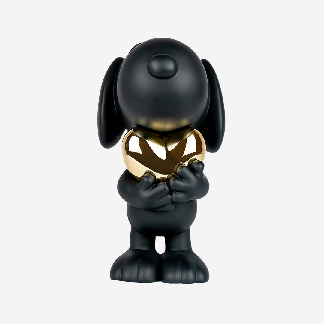 Snoopy Heart - Black & Gold Large