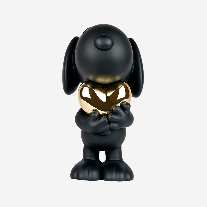 Snoopy Heart - Black & Gold Large