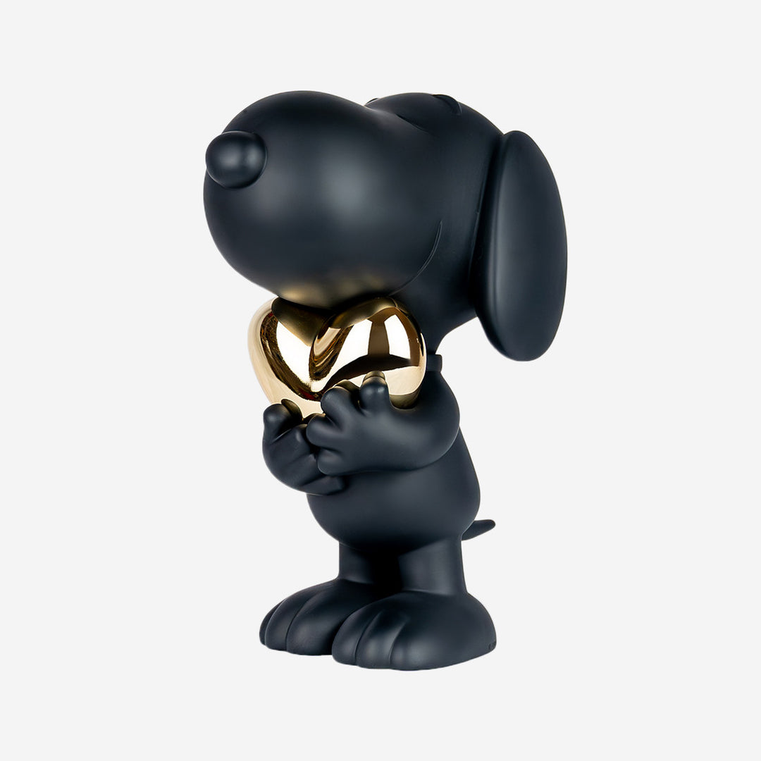 Snoopy Heart - Black & Gold Large