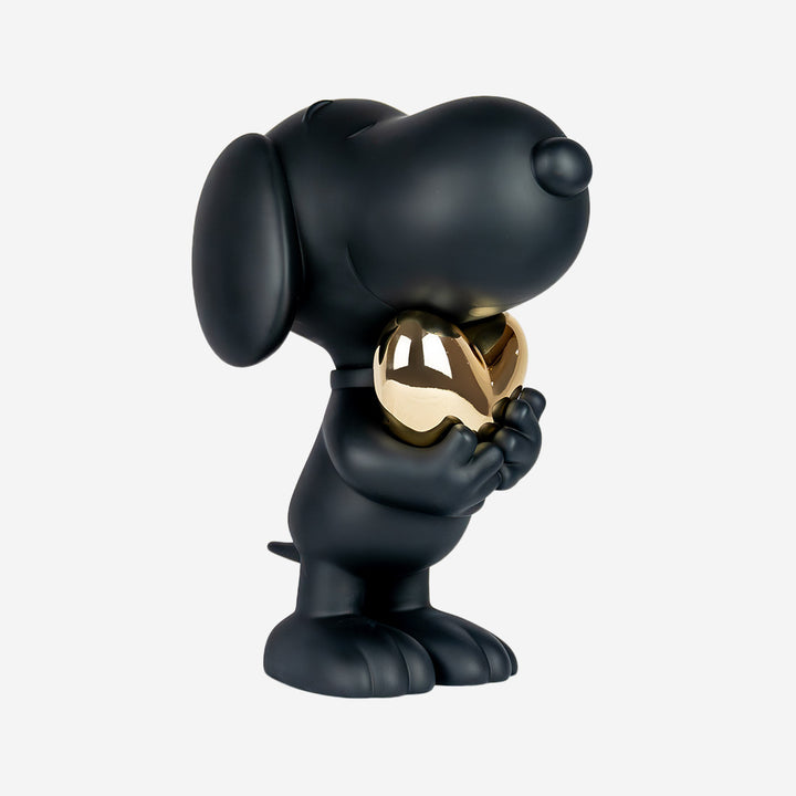 Snoopy Heart - Black & Gold Large