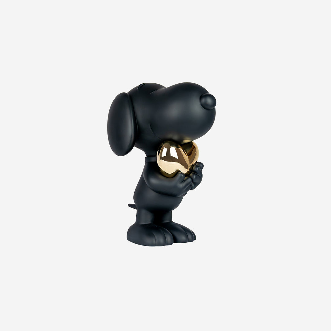 Snoopy Heart - Black & Gold Medium