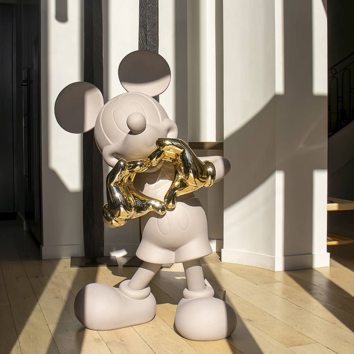 Mickey - With Love - Taupe & Gold - Large