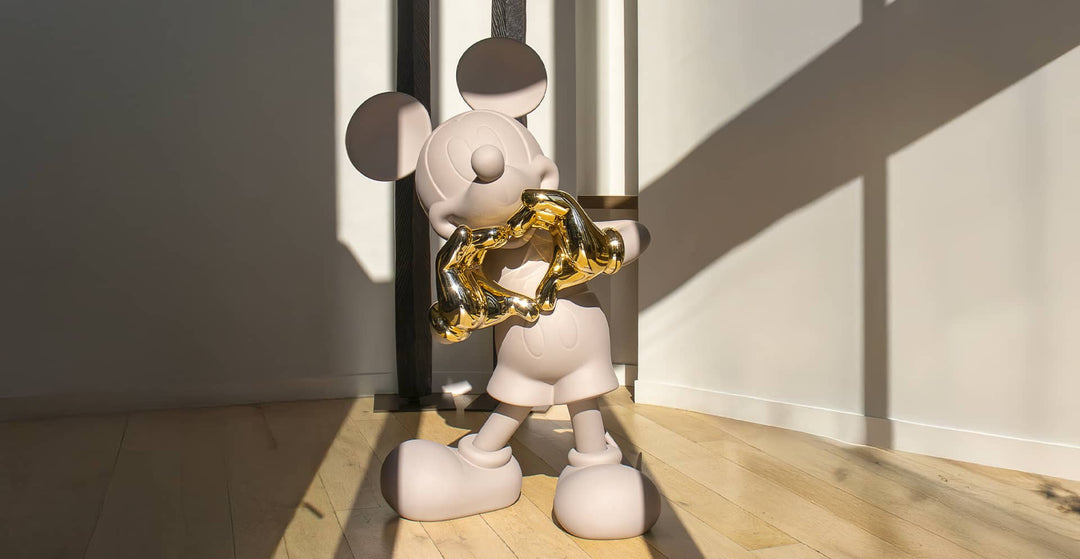 Mickey - With Love - Taupe & Gold - Large