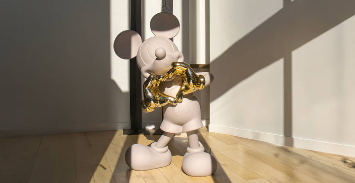 Mickey - With Love - Taupe & Gold - Large