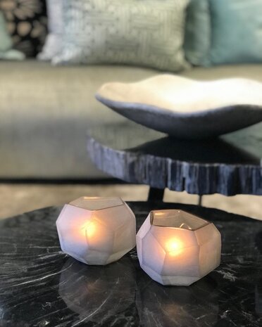 Tealight Holder - Cubistic - Smokegrey