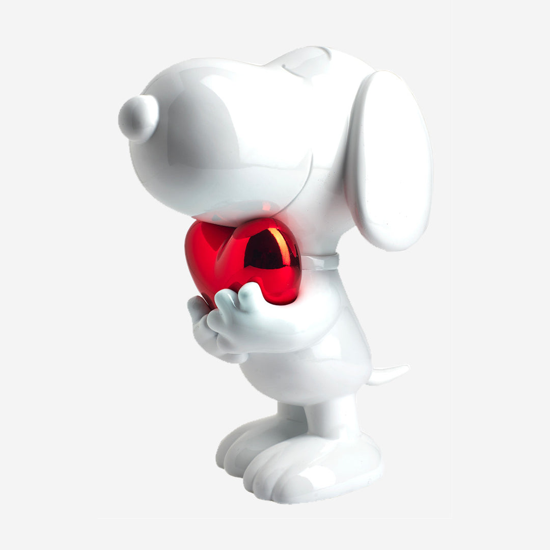 Snoopy Heart - White & Red Large