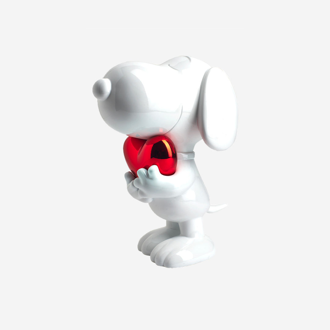Snoopy Heart - White & Red Medium
