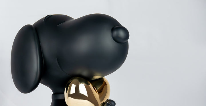 Snoopy Heart - Black & Gold Large