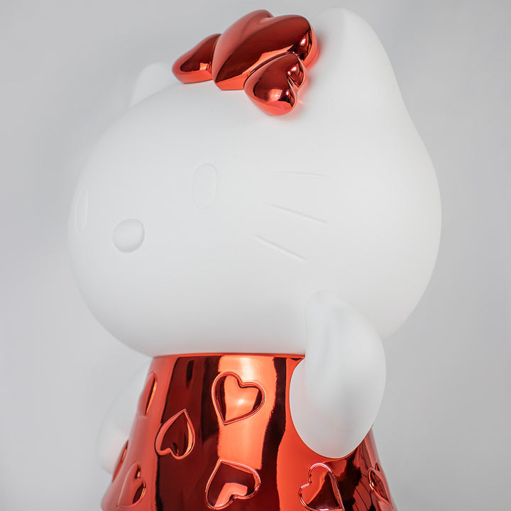 Hello Kitty Heart - Chromed White & Red - Small